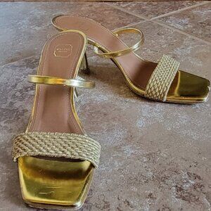 Malone Souliers Frida Metallic Heel Sliders Shoes Eur 37
